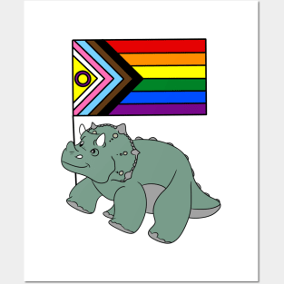 Dinosaur progress flag Posters and Art